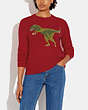COACH®,REXY CREWNECK SWEATER,wool,Rexy,Red,Scale View