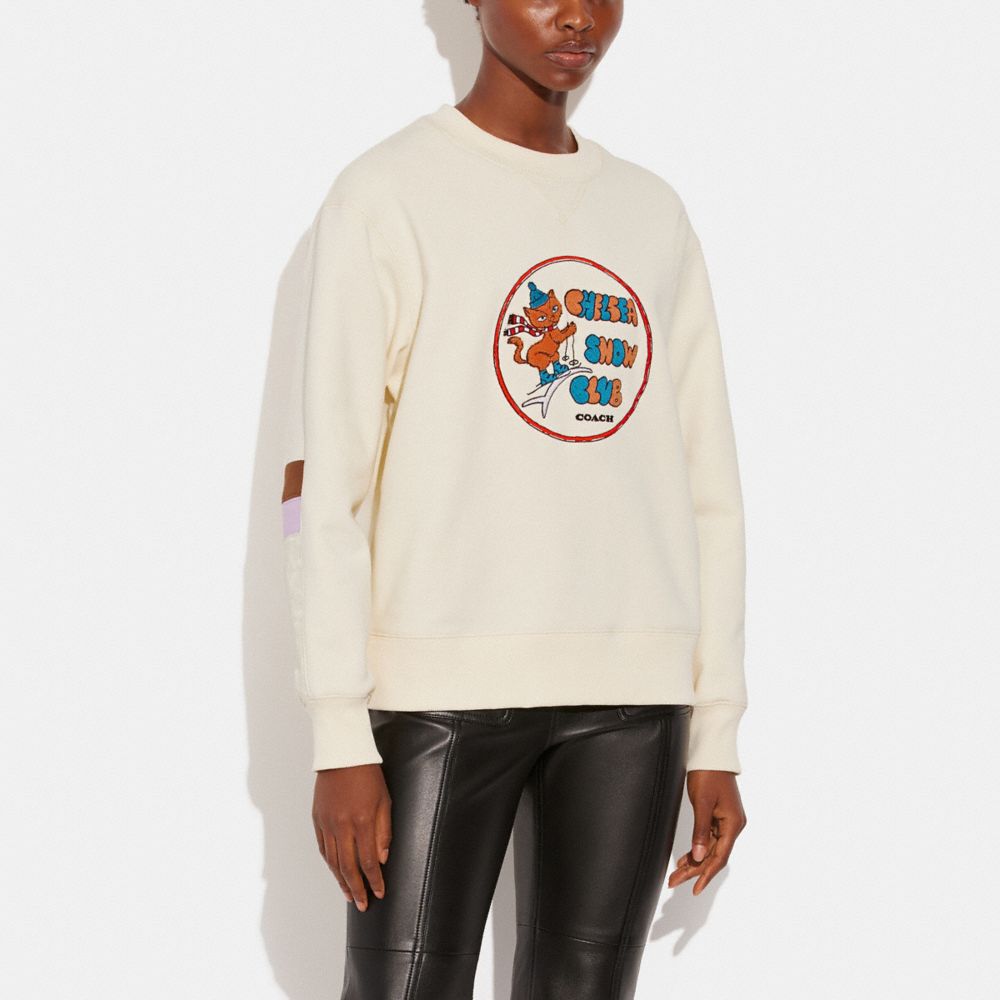 Signature Nylon Detail Crewneck Sweatshirt