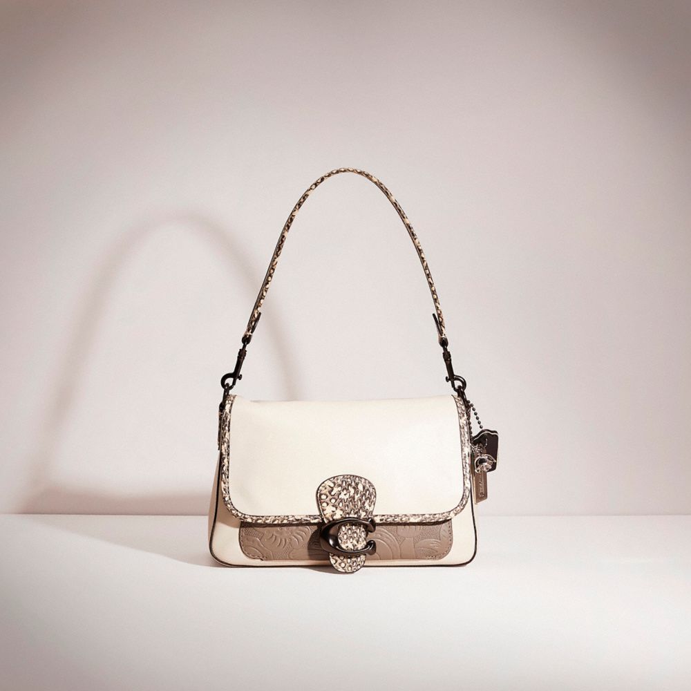 Upcrafted Soft Tabby Shoulder Bag With Snakeskin Detail