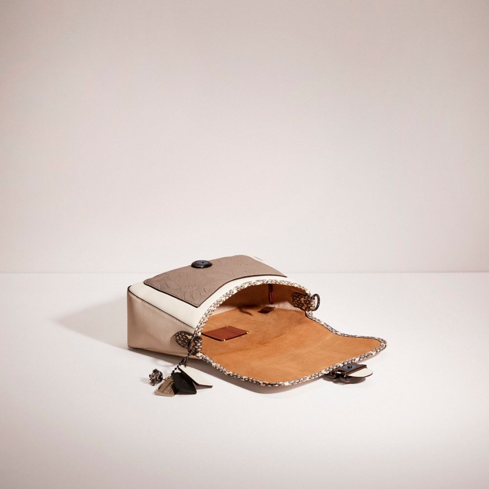 Upcrafted Soft Tabby Shoulder Bag With Snakeskin Detail