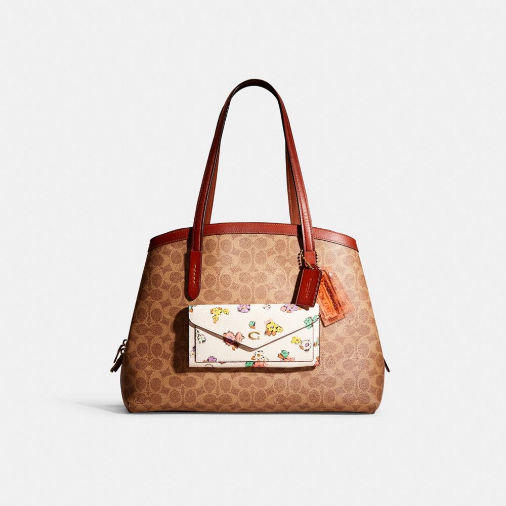 Coach charlie signature canvas carryall tote sale