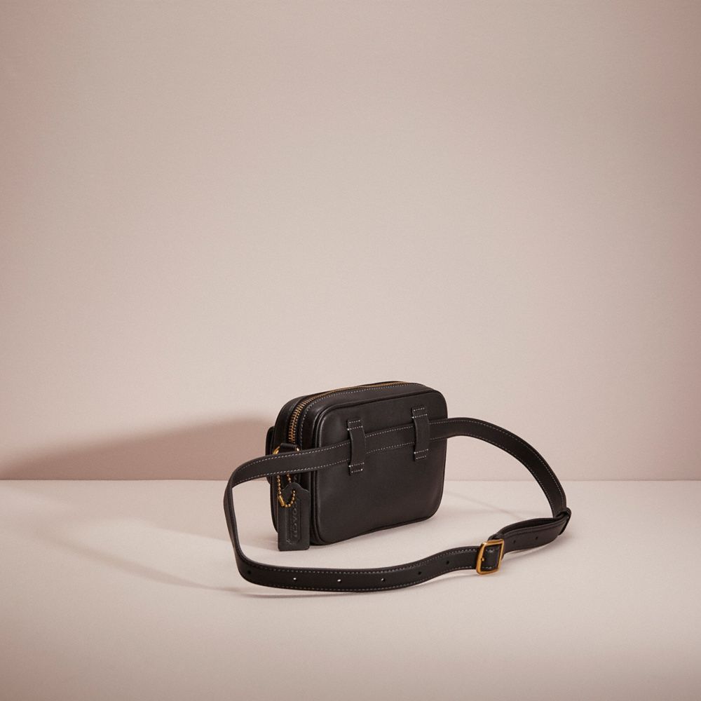 COACH®,RESTORED CONVERTIBLE WAIST PACK,Glovetanned Leather,Large,Brass/Black,Angle View