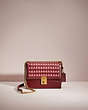COACH®,RESTORED HUTTON SHOULDER BAG WITH WEAVING,Refined Calf Leather,Small,Brass/Wine Multi,Front View