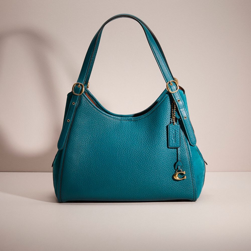 Coach Restored Lori Shoulder Bag In Brass/deep Turquoise Multi