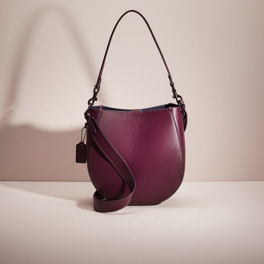 Coach Restored Maddy Hobo In Pewter/boysenberry