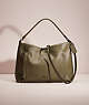 COACH®,RESTORED SCOUT HOBO,Polished Pebble Leather,Medium,Gunmetal/Surplus,Front View