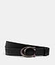 COACH®,SCULPTED C BUCKLE CUT-TO-SIZE REVERSIBLE BELT, 32MM,Leather,Pewter/Black,Front View