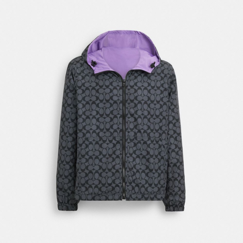 Purple Brand Reversible Monogram Coaches Jacket