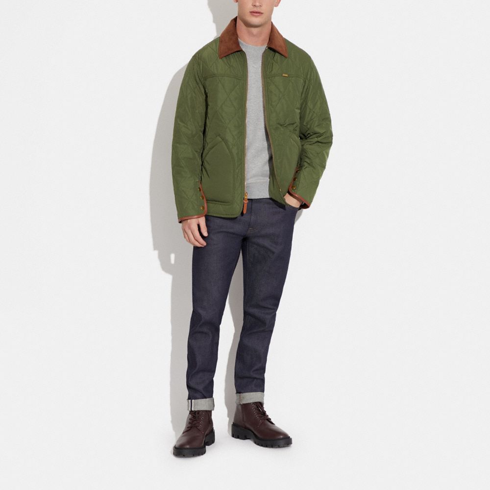 COACH®,QUILTED JACKET,Utility Green,Scale View