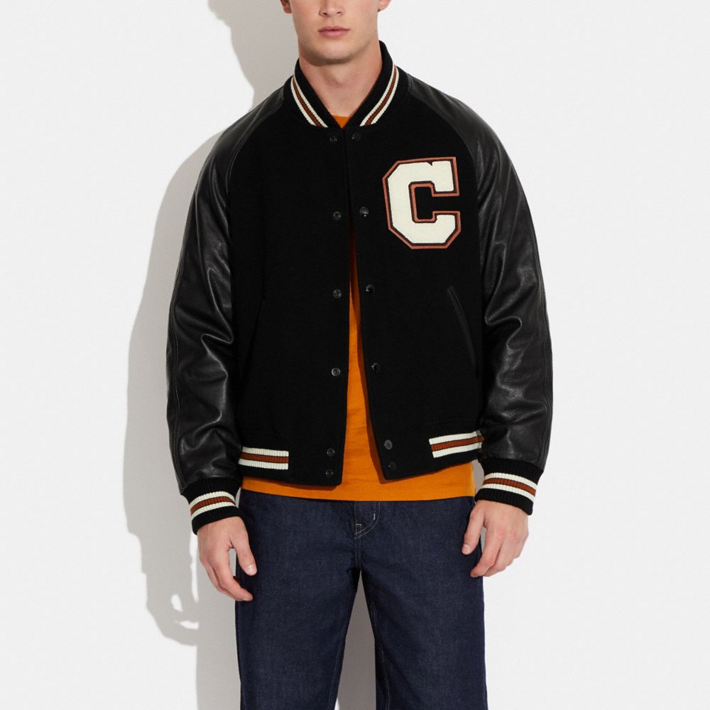 COACH®,VARSITY JACKET,Black,Scale View