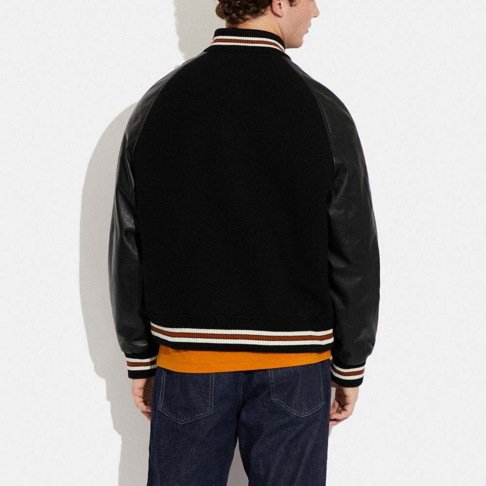 COACH®,VARSITY JACKET,Black,Scale View