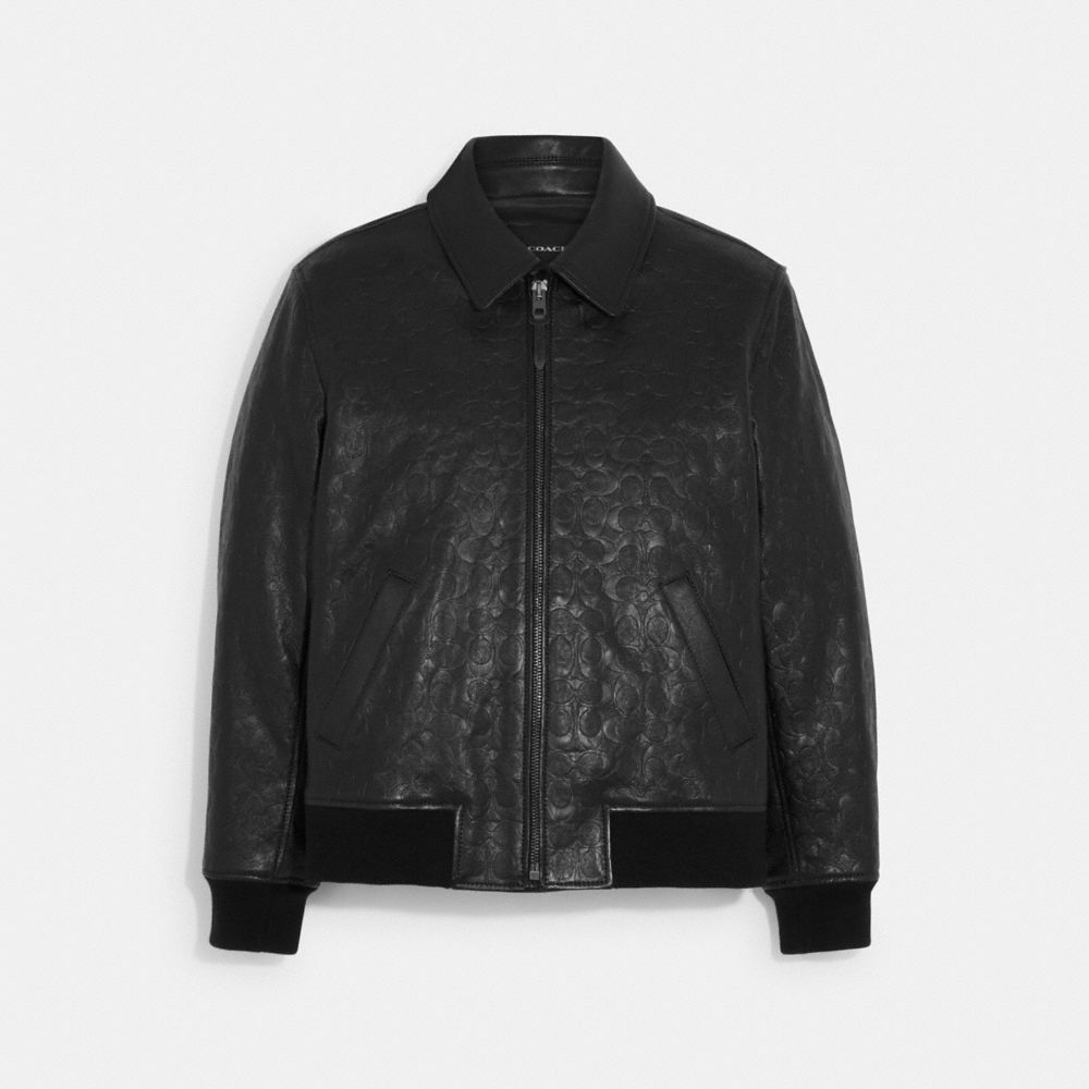 Monogram Embossed Leather And Wool Blouson - Ready to Wear