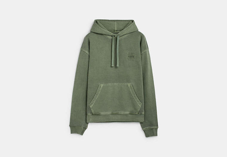 COACH®,HOODIE IN ORGANIC COTTON,Deep Green,Front View image number 0