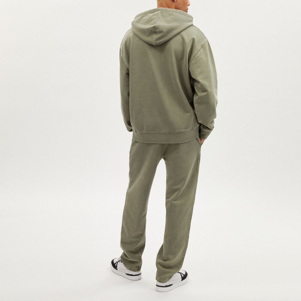 COACH®,HOODIE IN ORGANIC COTTON,Dark Olive,Scale View