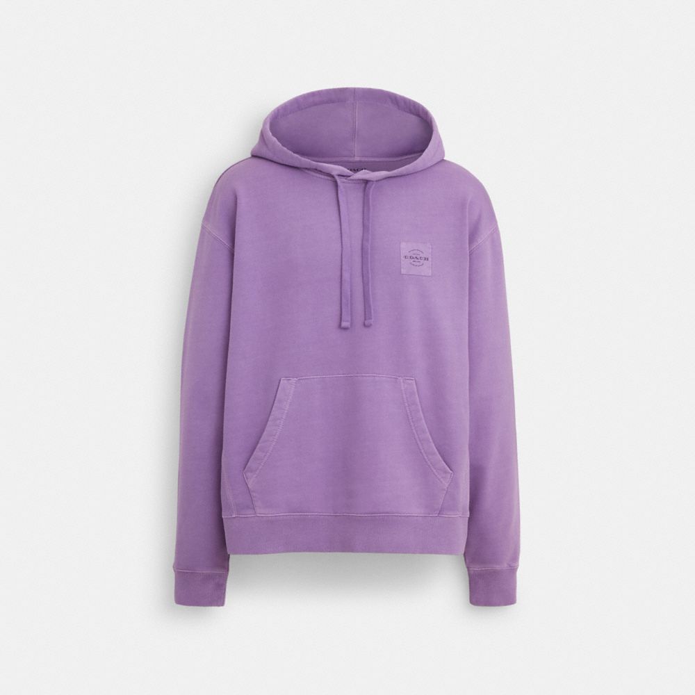COACH®,HOODIE IN ORGANIC COTTON,Lavender,Front View