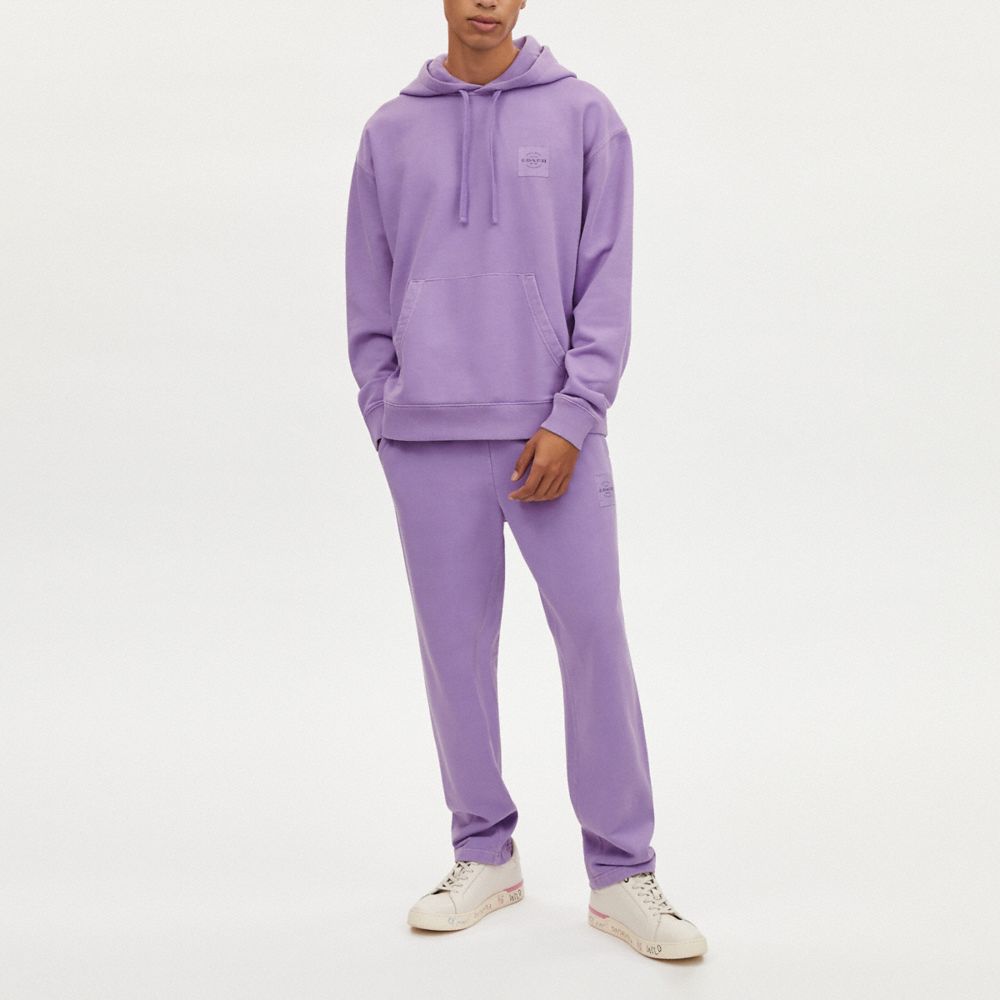 COACH®,HOODIE IN ORGANIC COTTON,Lavender,Scale View