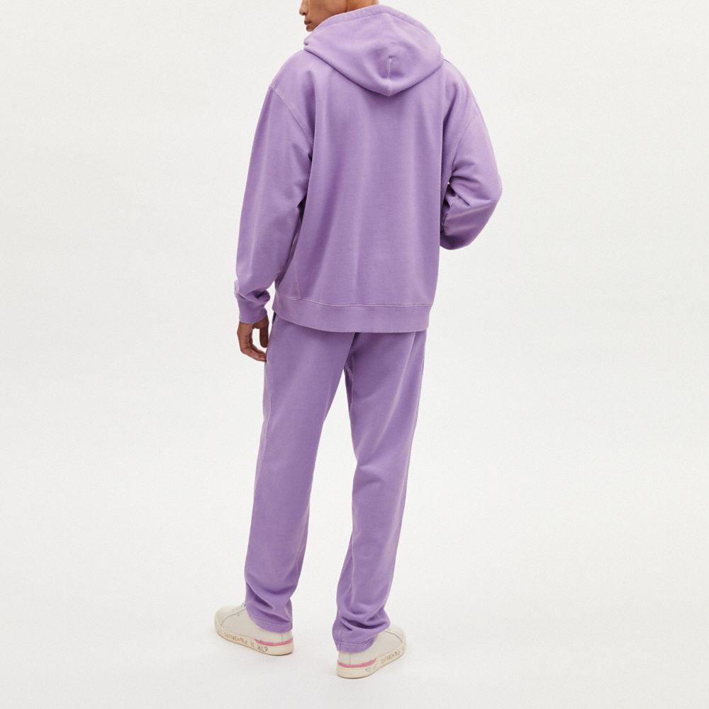 COACH®,HOODIE IN ORGANIC COTTON,Lavender,Scale View