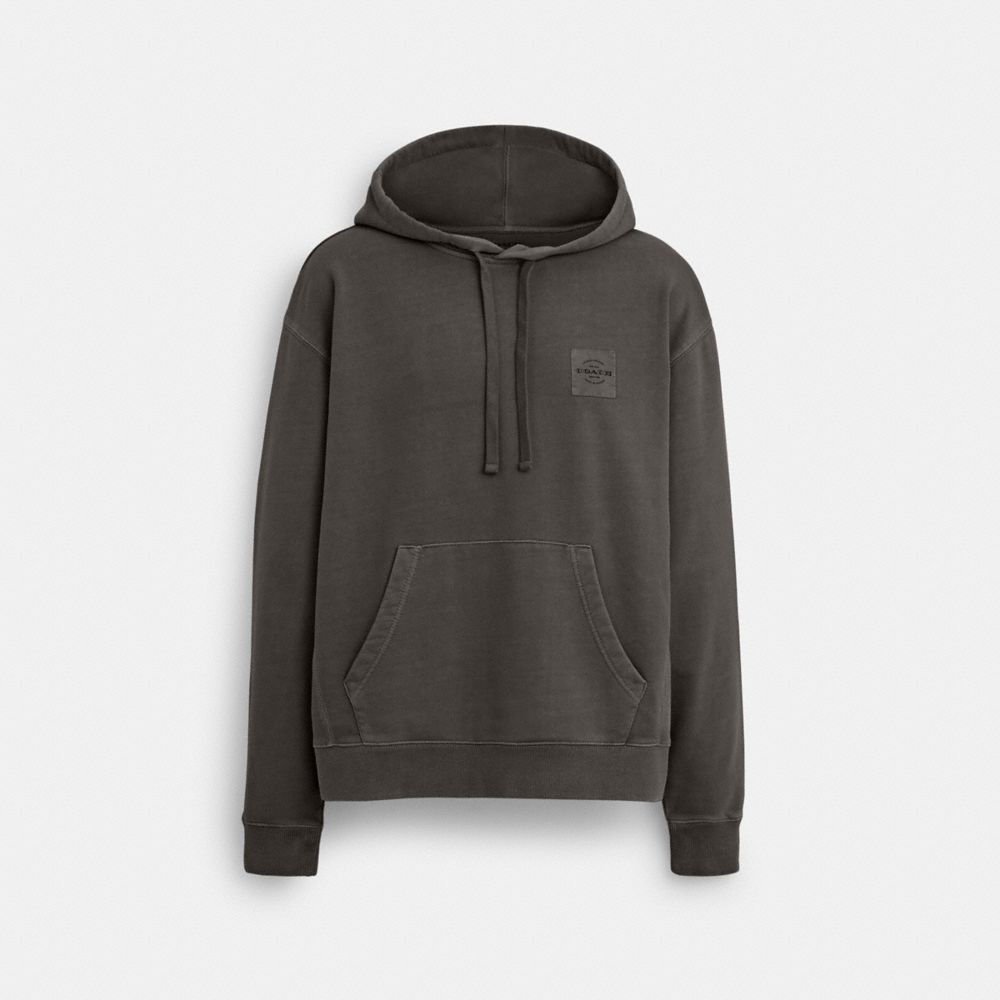 COACH®,HOODIE IN ORGANIC COTTON,Smoke,Front View image number 0