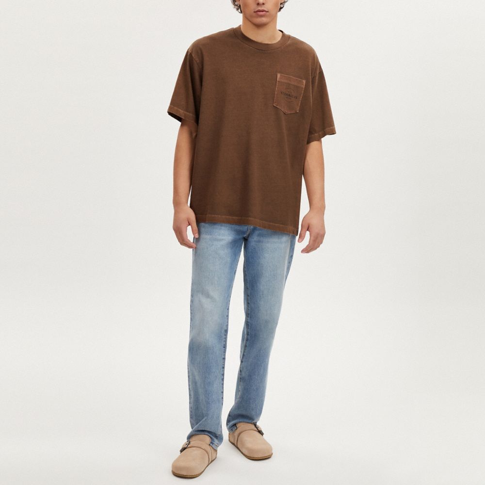 COACH®,POCKET T-SHIRT,Cocoa,Scale View