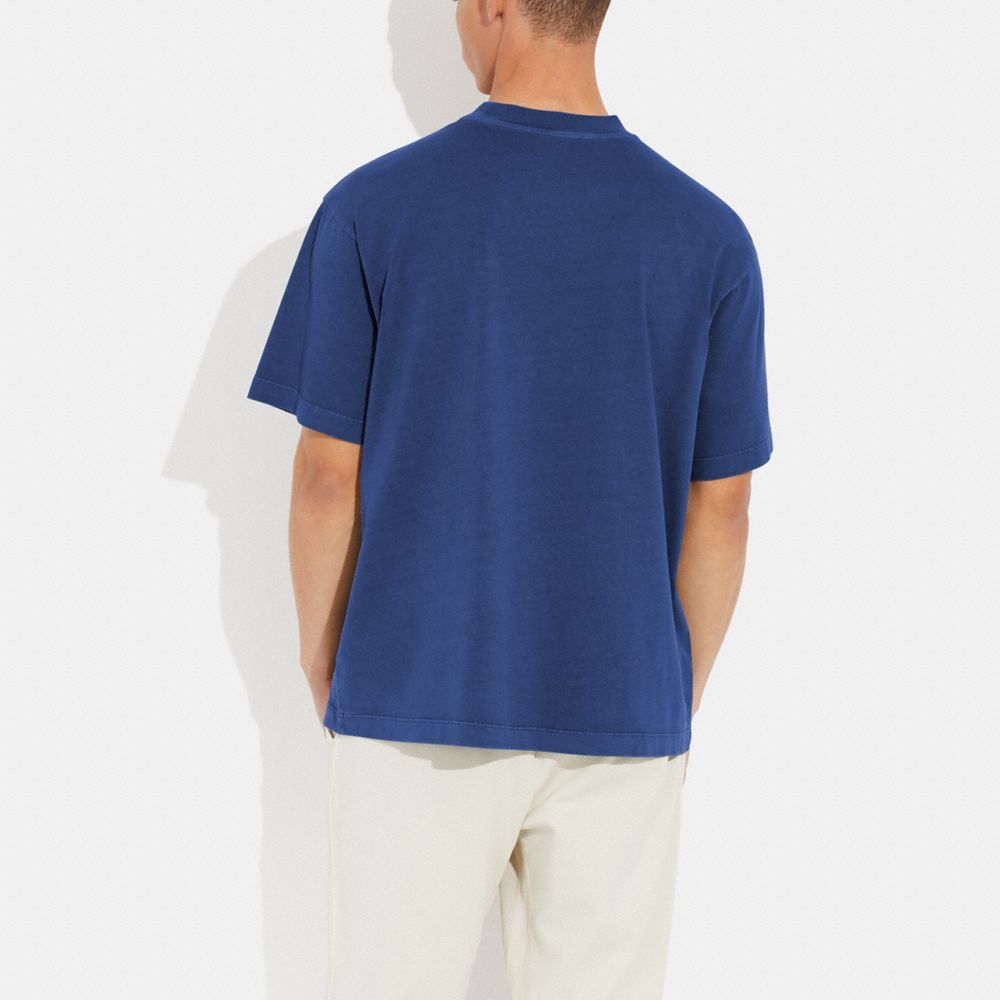 COACH®,POCKET T-SHIRT,Indigo,Scale View