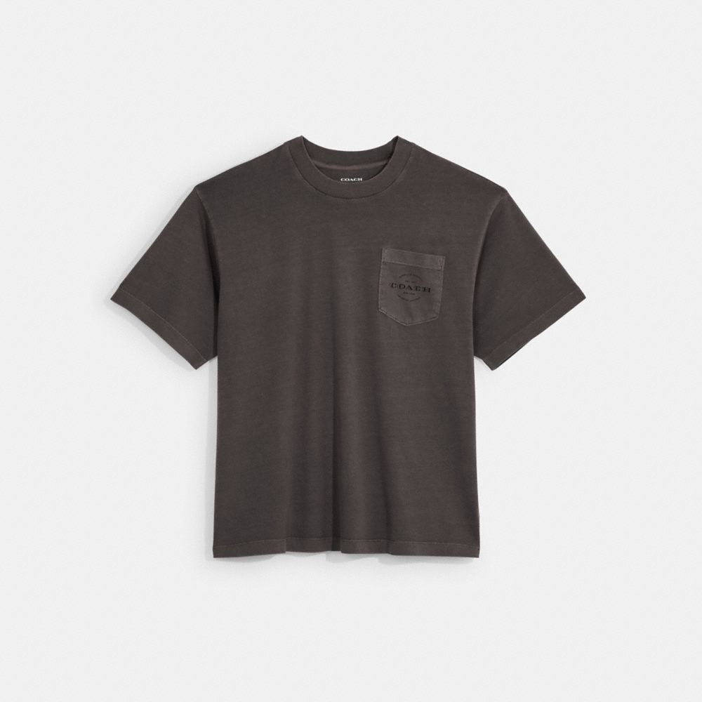 COACH®,POCKET T-SHIRT,Smoke,Front View