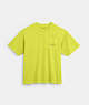 COACH®,POCKET T-SHIRT,Yellow,Front View