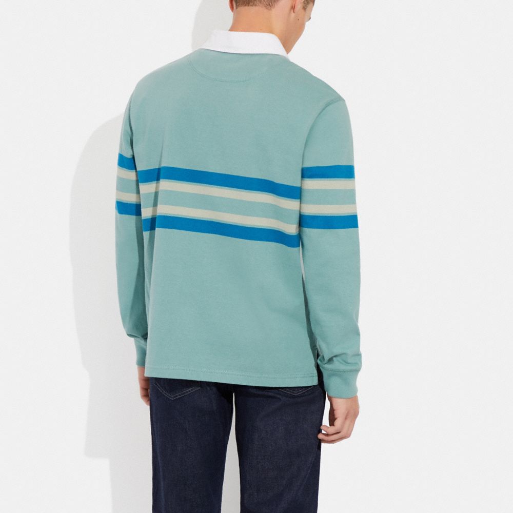 COACH®,ロングスリーブ ラグビー シャツ,トップス&パンツ,ｸｰﾙ ｸﾞﾚｰ