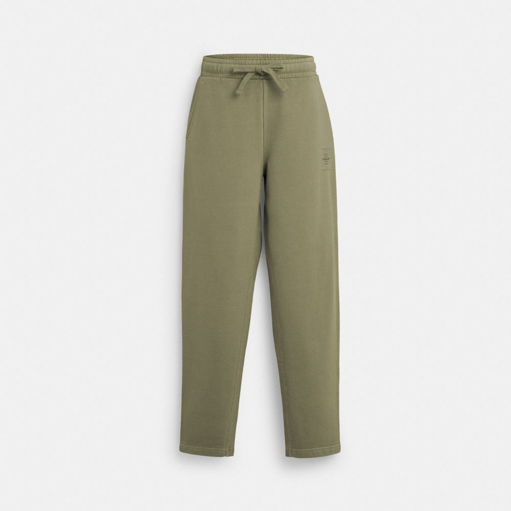 COACH®,SWEATPANTS IN ORGANIC COTTON,Dark Olive,Front View