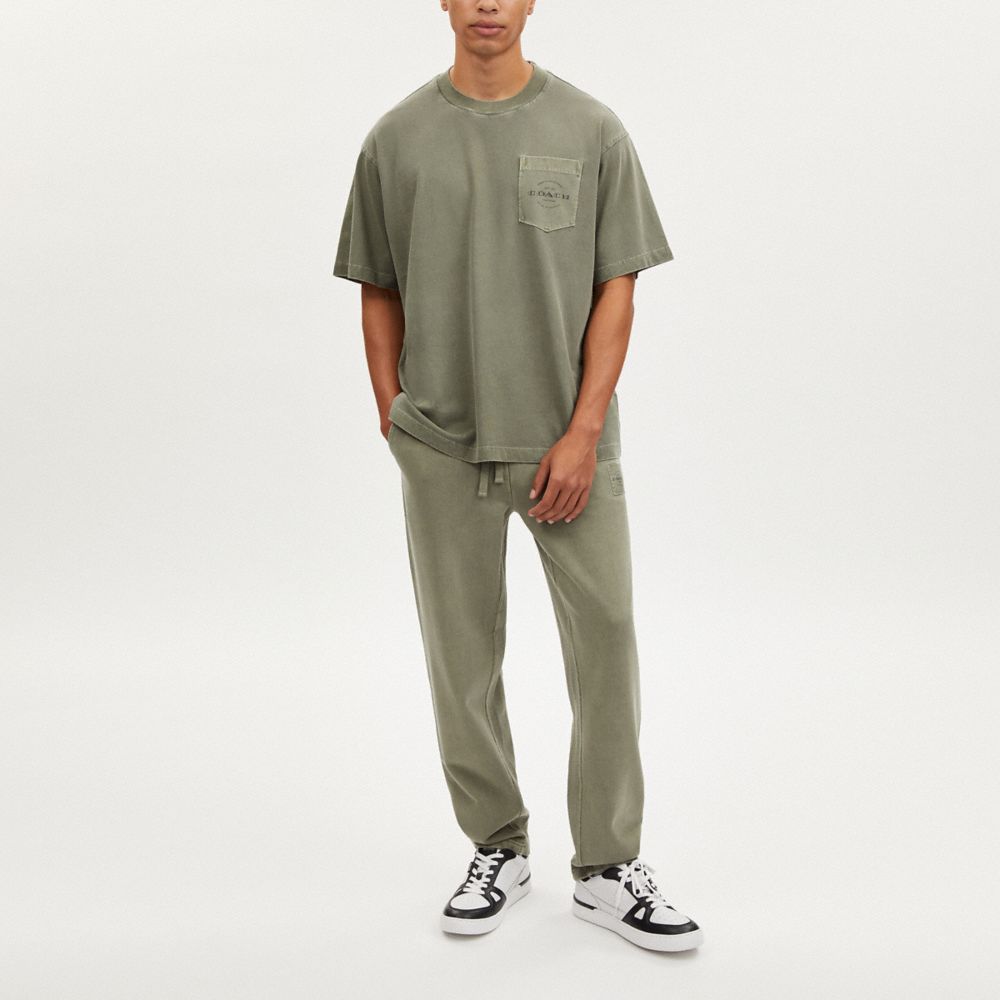 COACH®,SWEATPANTS IN ORGANIC COTTON,Dark Olive,Scale View