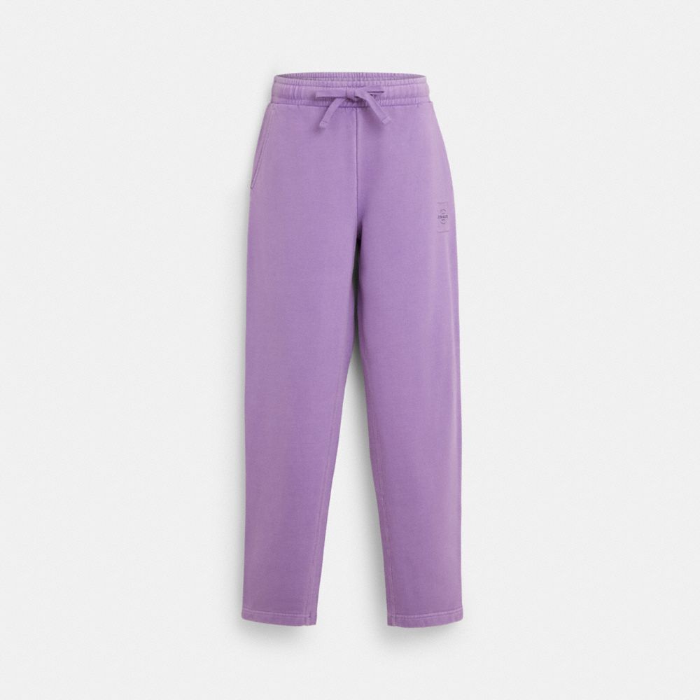 COACH®,SWEATPANTS IN ORGANIC COTTON,Lavender,Front View