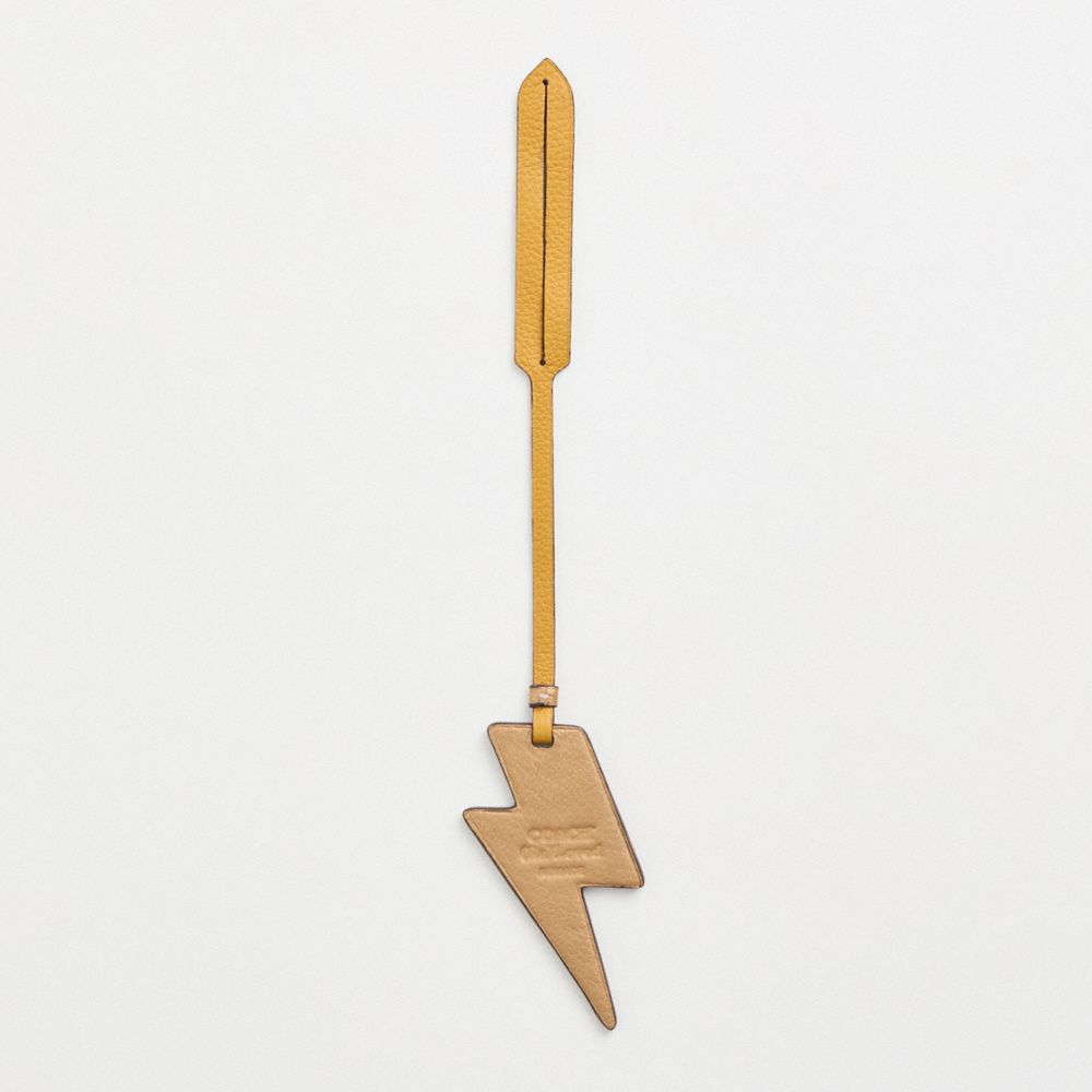 COACH®,Remade Lightning Bolt Bag Charm,Bag Charm,Novelty Embellishment,Casual,Mustard,Back View