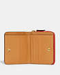 COACH®,BILLFOLD WALLET WITH REXY,Polished Pebble Leather,Mini,Brass/Sport Red,Inside View,Top View