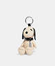 COACH®,COACH X PEANUTS SNOOPY COLLECTIBLE BAG CHARM WITH SIGNATURE CANVAS,Signature Coated Canvas,Silver/Ivory Multi,Front View