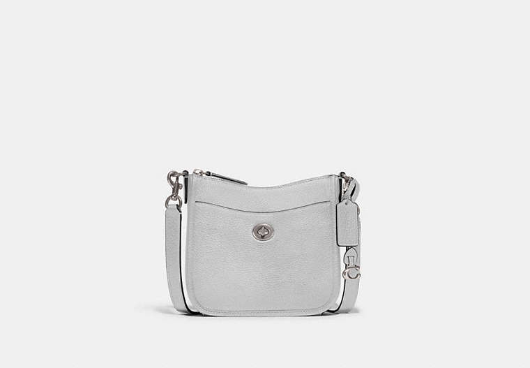 COACH®,CHAISE CROSSBODY 19,Small,Silver/Metallic Silver,Front View