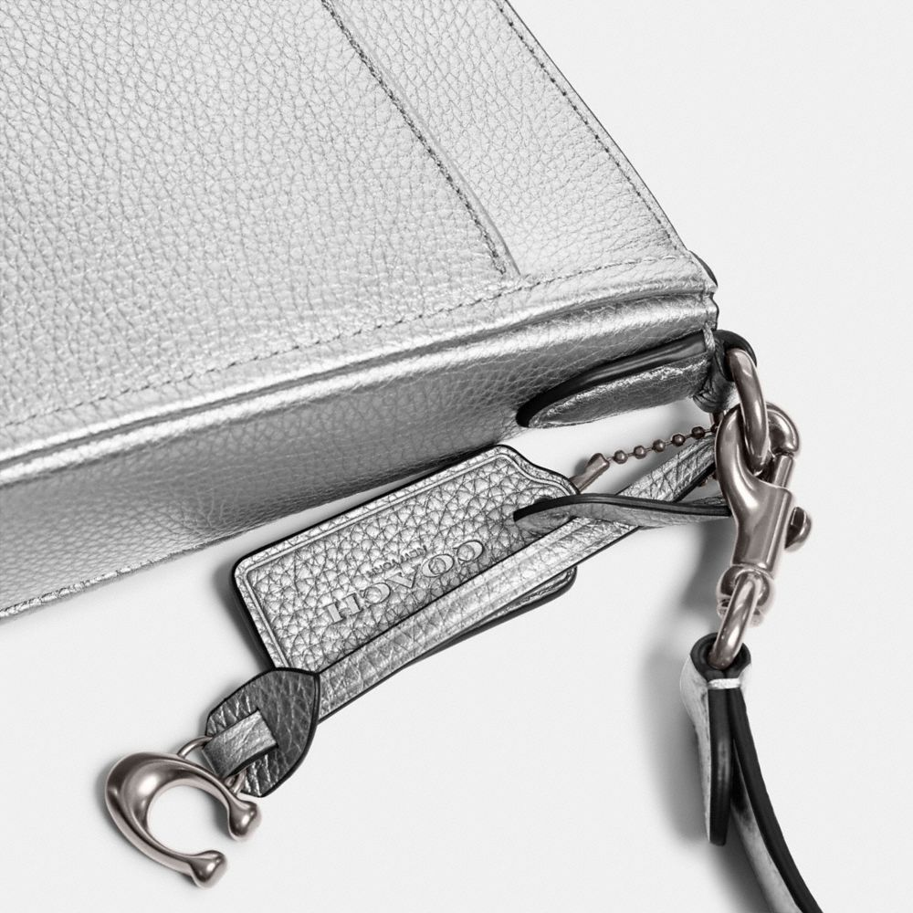 COACH Pebble Leather Chaise Silver Metal Crossbody Bag