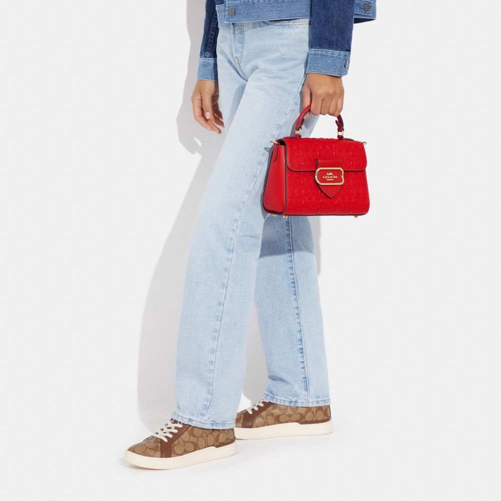 Morgan Top Handle Satchel Bag In Signature Leather