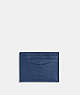 COACH®,CARD CASE,Polished Pebble Leather,Deep Blue,Front View