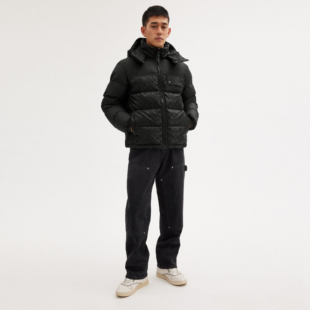 hooded puffer jacket