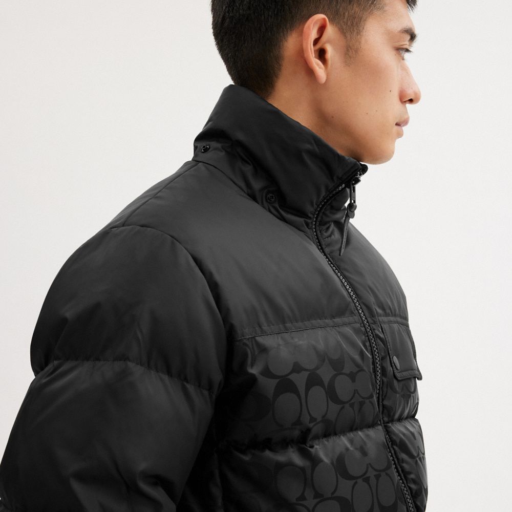 COACH®: Signature Hooded Puffer Jacket