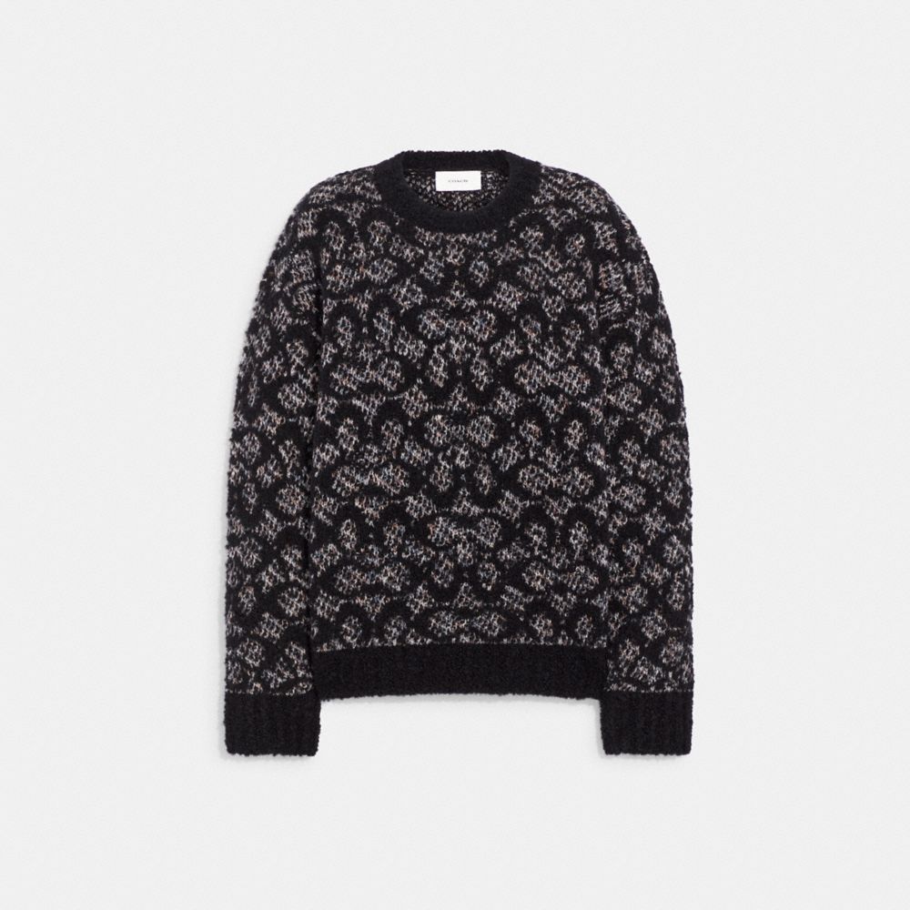 COACH  コーチSignature Crewneck Sweaterウール90%カシミヤ10%