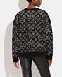 COACH®,SIGNATURE CREWNECK SWEATER,wool,Black/Brown,Scale View