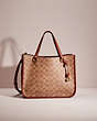 COACH®,RESTORED TYLER CARRYALL 28 IN SIGNATURE CANVAS,Signature Coated Canvas,Medium,Brass/Tan/Rust,Front View