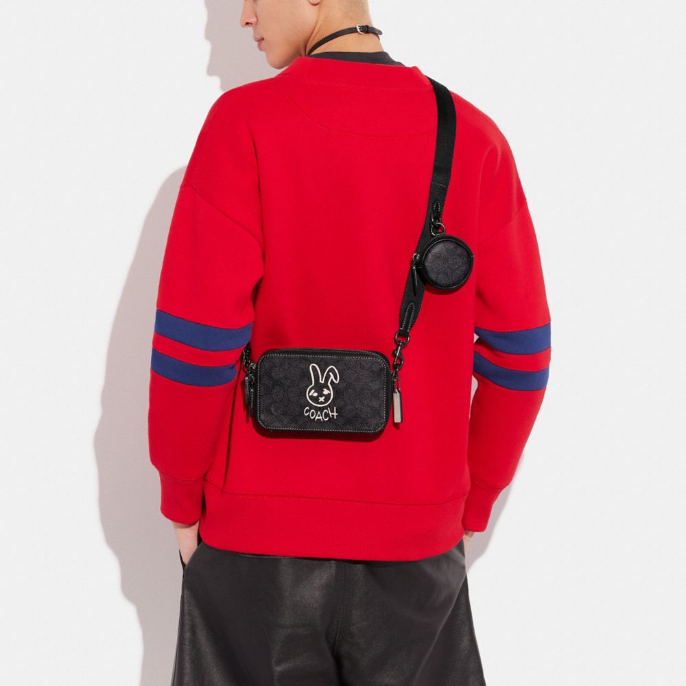 Lunar New Year Charter Slim Crossbody Bag In Signature Canvas With Rabbit