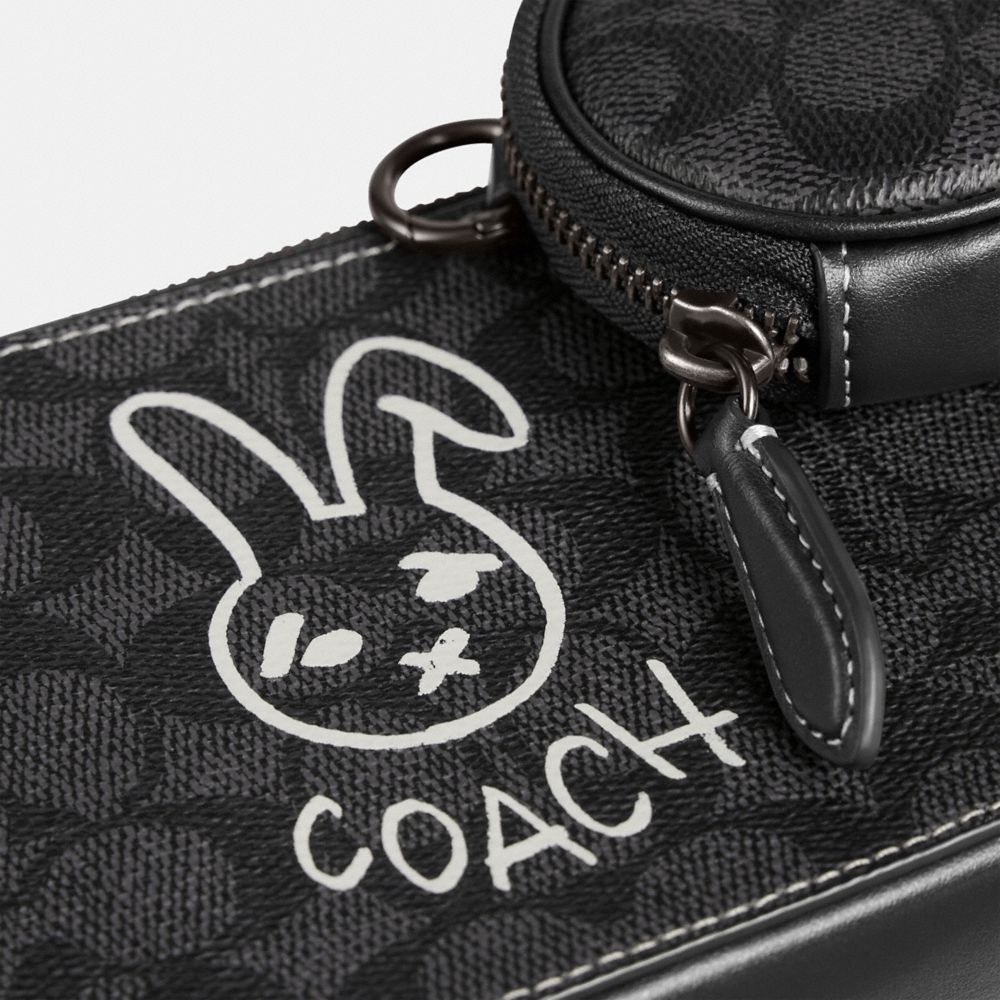 Lunar New Year Charter Slim Crossbody Bag In Signature Canvas With Rabbit