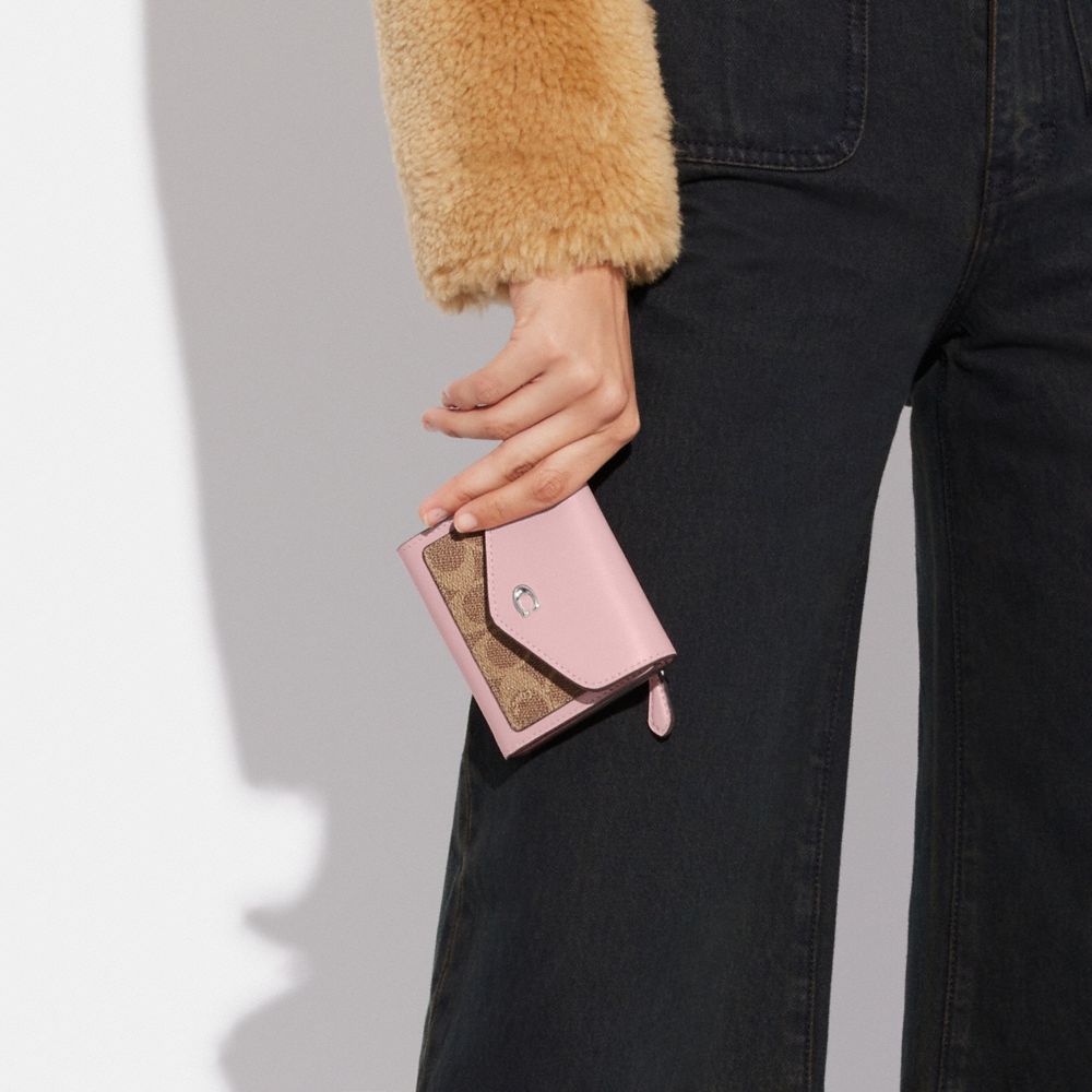 COACH Small Wallet In Colorblock in Pink