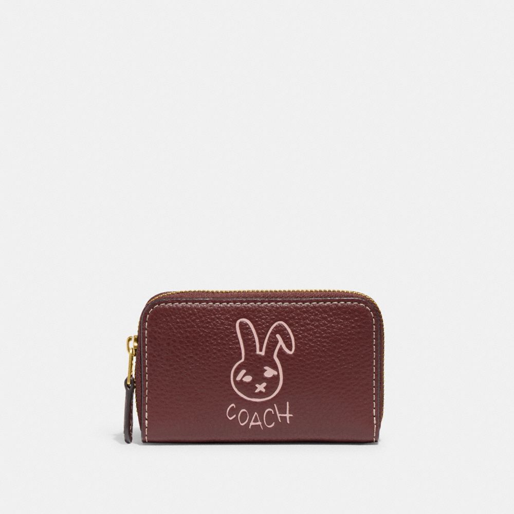 COACH Lunar New Year Small Zip Around Card Case With Rabbit