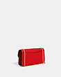 COACH®,MORGAN CROSSBODY IN SIGNATURE LEATHER,Smooth Calf Leather,Mini,Gold/Electric Red,Angle View