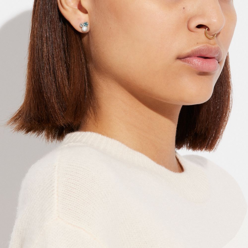 COACH®  Pavé Signature Stud Earrings