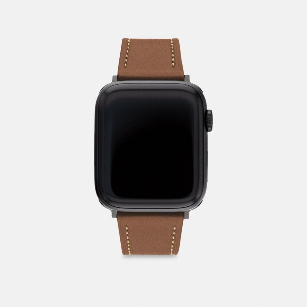 COACH®,APPLE WATCH® STRAP, 42MM AND 44MM,Saddle,Front View