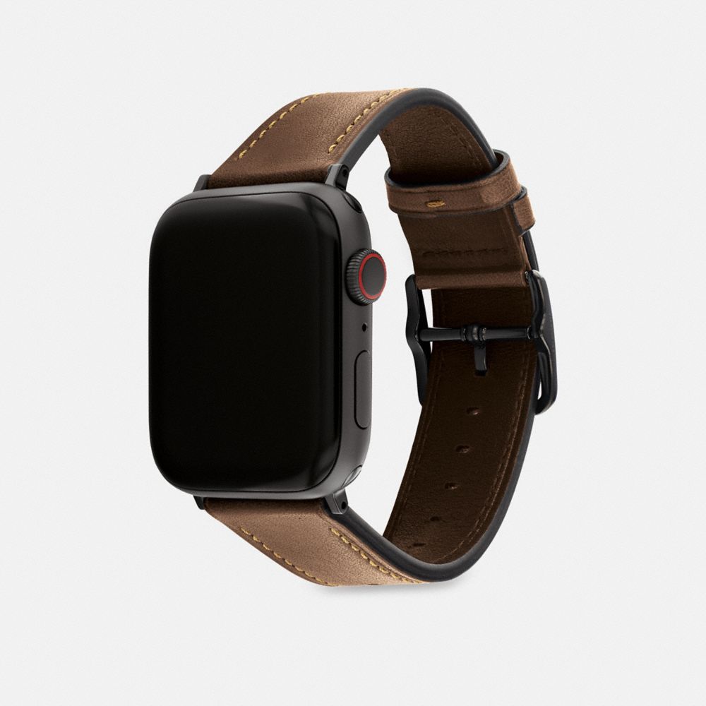 COACH®,APPLE WATCH® STRAP, 42MM AND 44MM,Saddle,Angle View